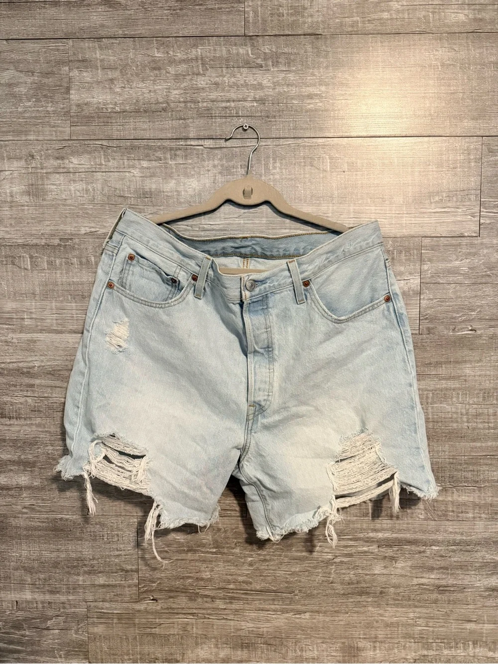 Vintage Levi's 501 Distressed Cutoff Denim Shorts W34